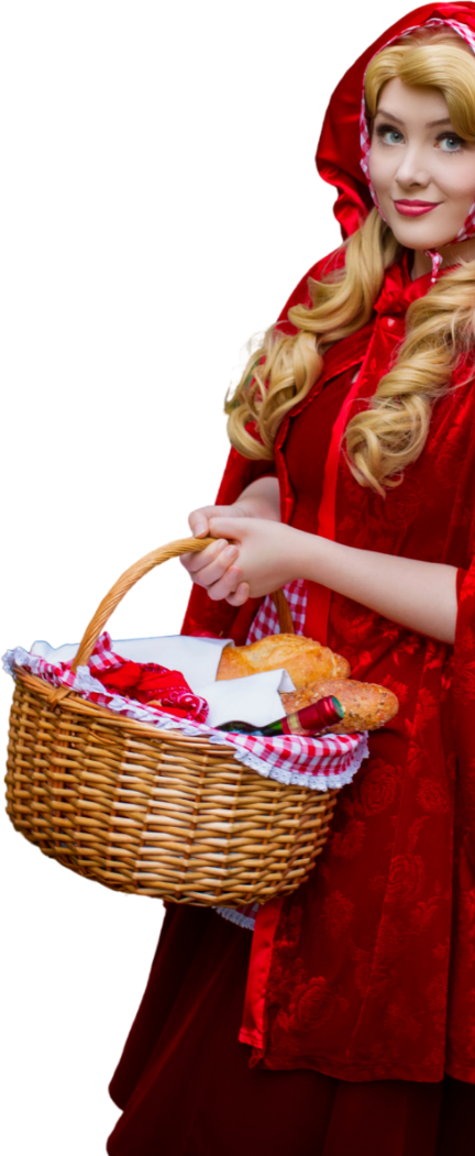 Roodkapje kijkt om de hoek
